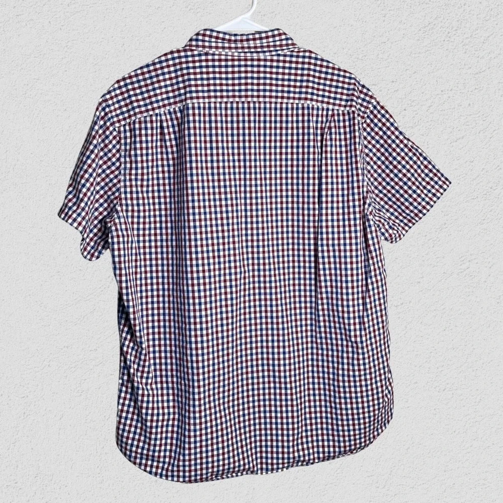 J Crew‎ Plaid Shirt Men XL Button Down Short Sleeve Preppy July 4 Americana